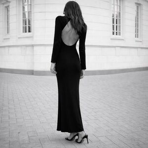 ZARA OPEN BACK FITTED INTERLOCK DRESS